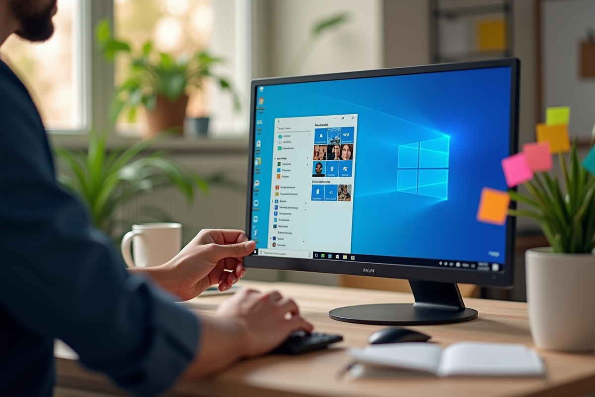 Main utilisant clic droit pour cacher des fichiers sur Windows 10