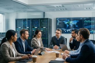 Groupe divers d experts IT en réunion dans un bureau moderne