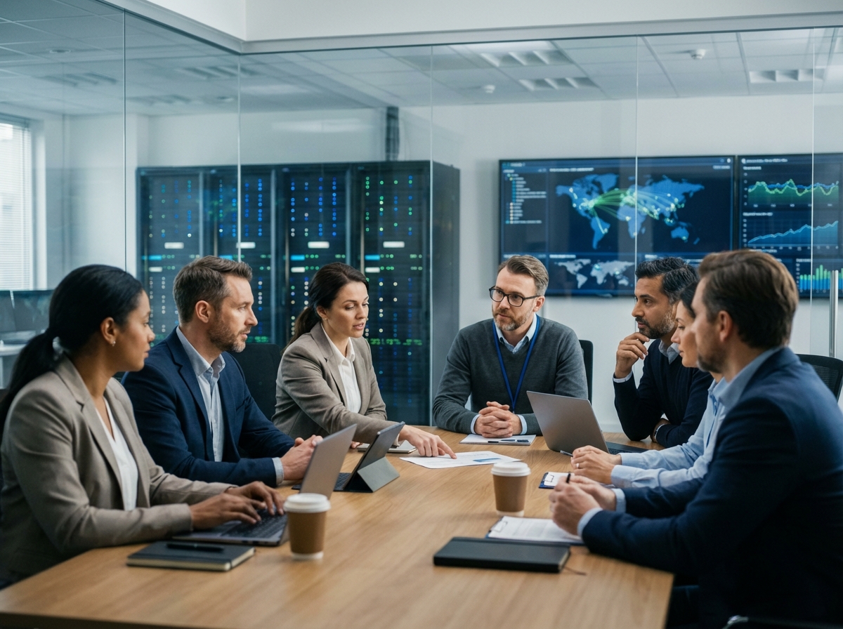 Groupe divers d experts IT en réunion dans un bureau moderne